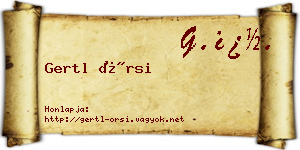 Gertl Örsi névjegykártya